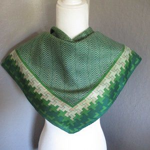 1960s green puzzle piece scarf